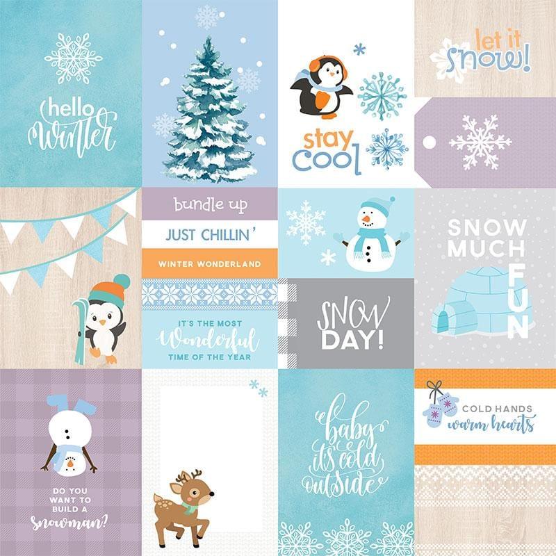 Snow Much Fun Collection Stay Cool Tags 12 x 12 Double-Sided Scrapbook Paper by Paper House Productions - Scrapbook Supply Companies