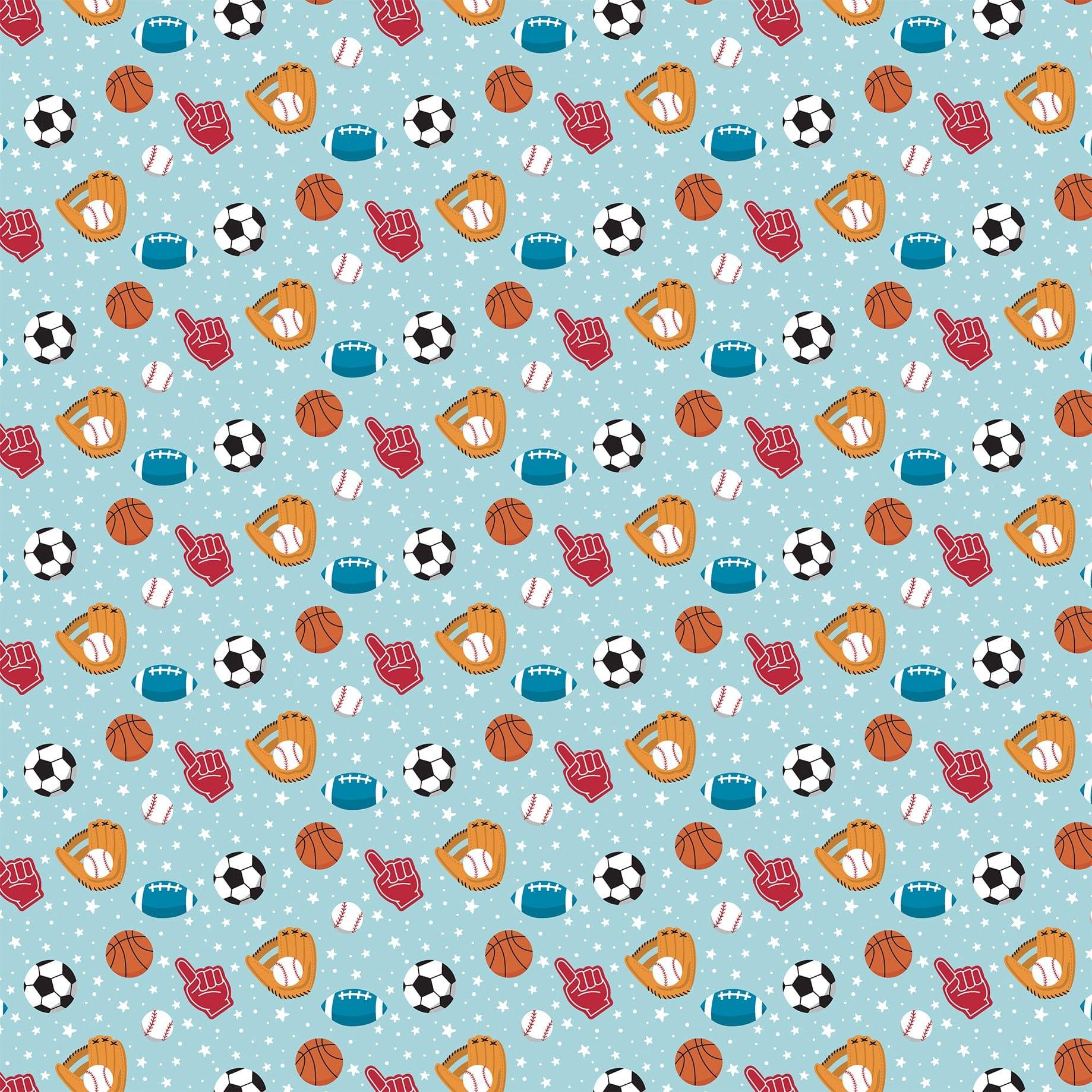 Play All Day Boy Collection Play Ball 12 x 12 Double-Sided Scrapbook Paper by Echo Park Paper - Scrapbook Supply Companies