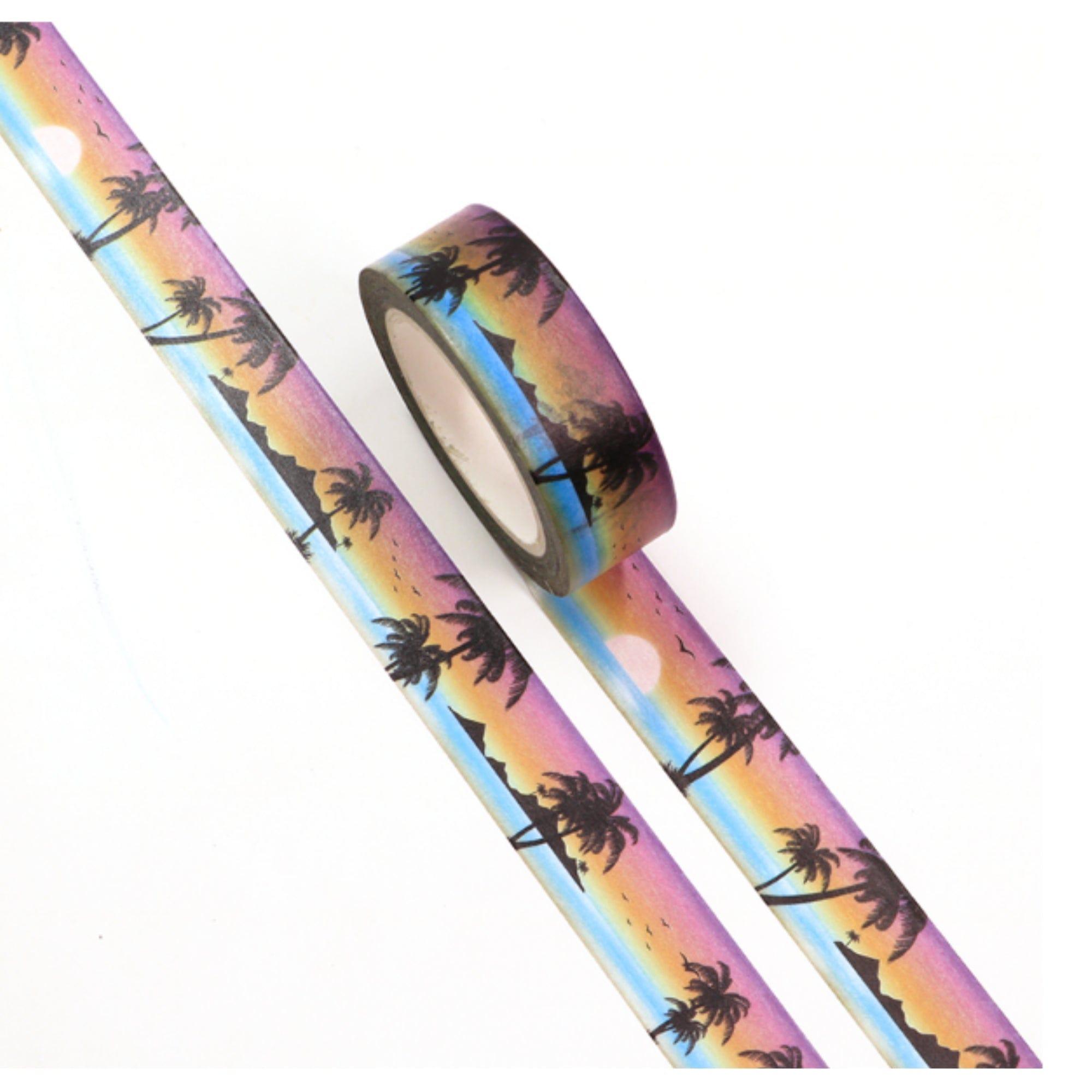 TW Collection Tropical Palm Trees Scrapbook Washi Tape by SSC Designs - 15mm x 30 Feet - Scrapbook Supply Companies