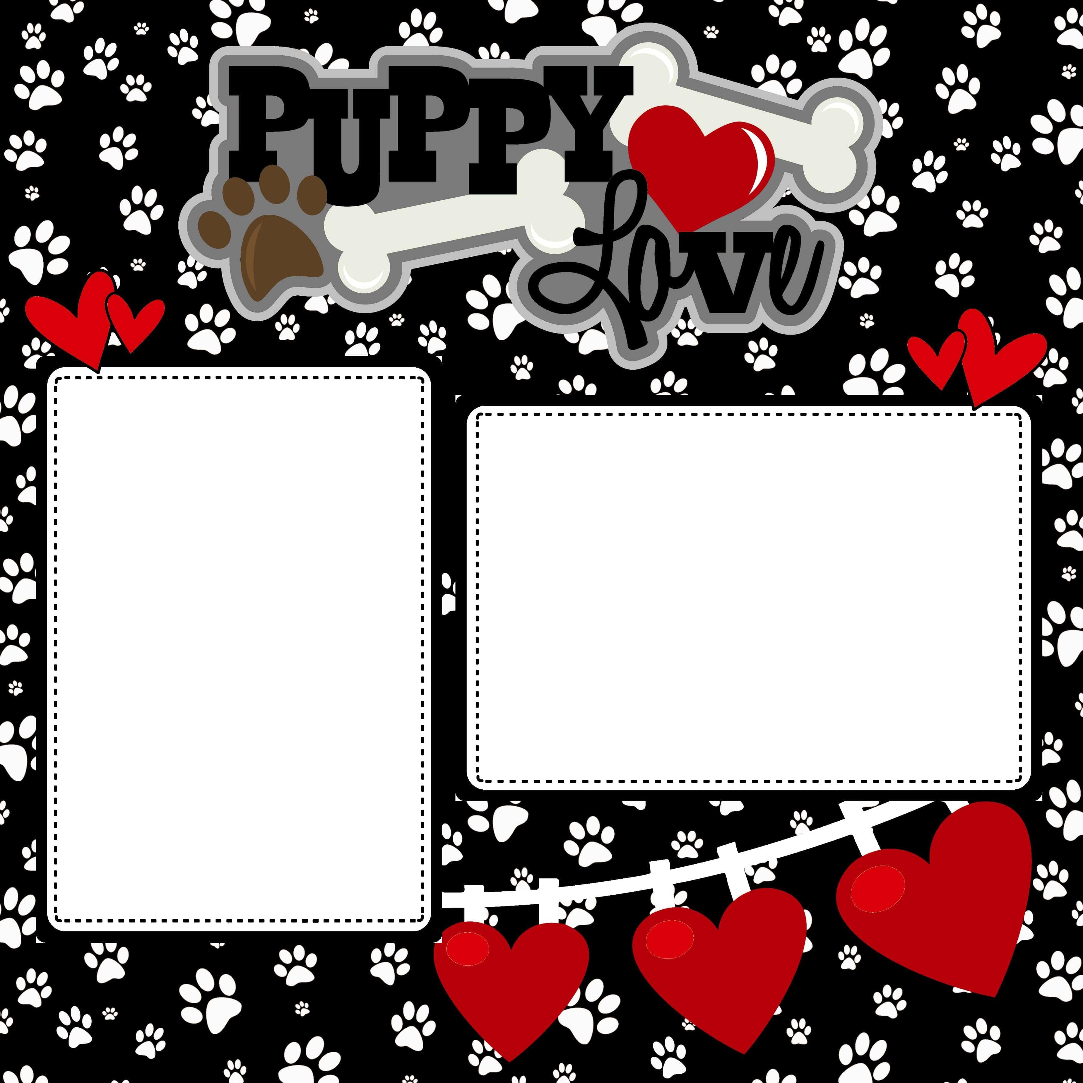 Puppy Love **Pick Your Breed** (2) - 12 x 12 Premade, Printed Scrapbook Pages by SSC Designs - Scrapbook Supply Companies