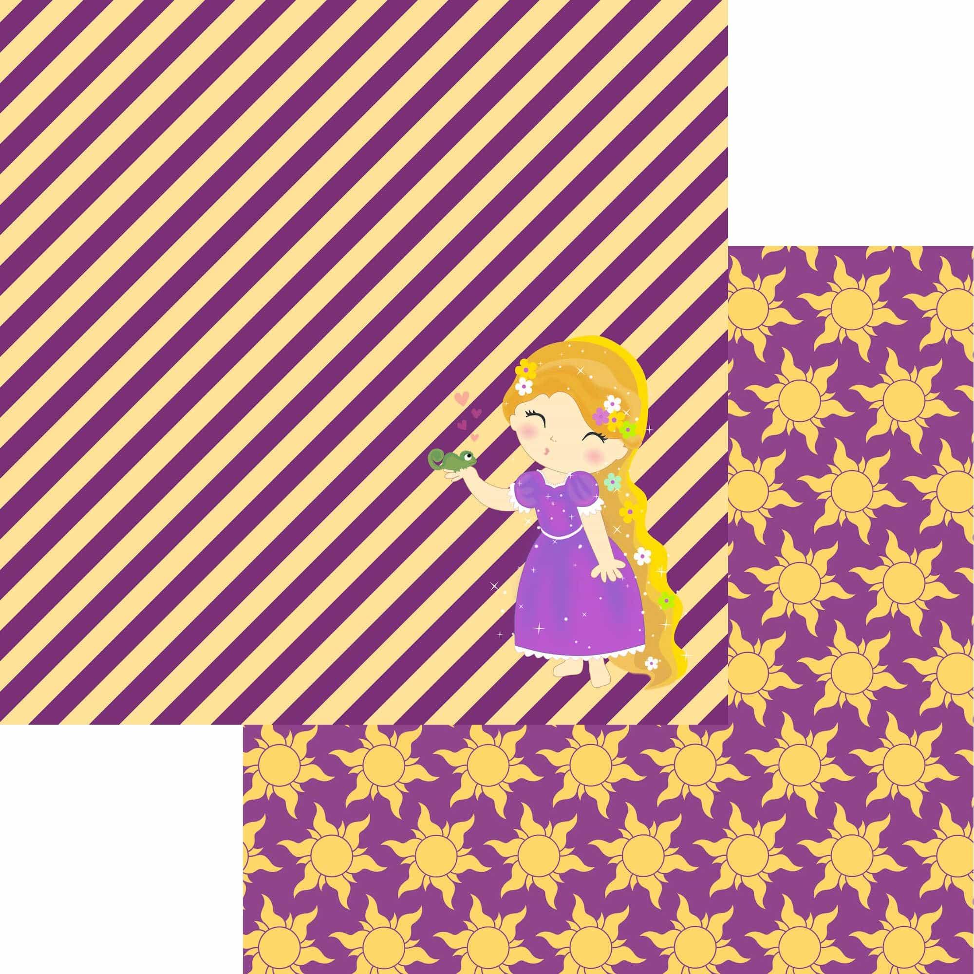 Rapunzel Collection Tangled 12 x 12 Double-Sided Scrapbook Paper by SSC Designs