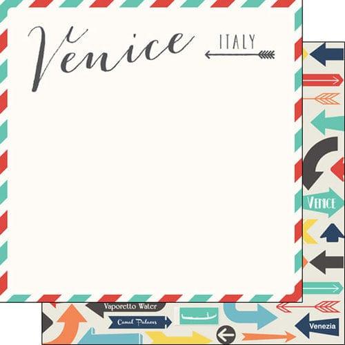 Travel Memories Collection Venice Air Mail 12 x 12 Double-Sided Scrapbook Paper by Scrapbook Customs - Scrapbook Supply Companies