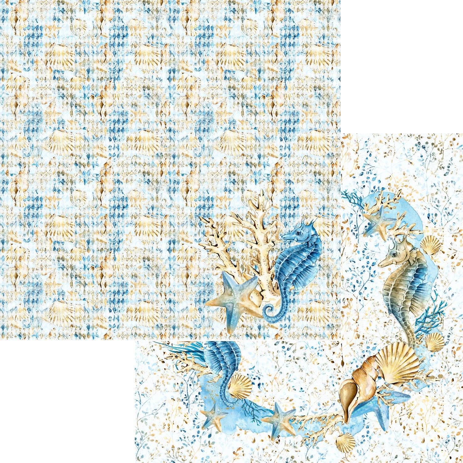 Frou Frou's Sun & Sand Collection Ocean Life 12 x 12 Double-Sided Scrapbook Paper by SSC Designs