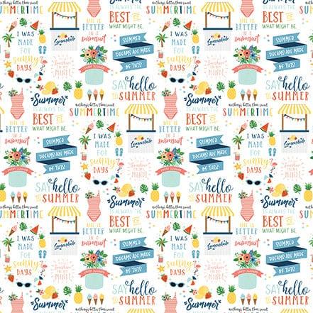 Summertime Collection Hello Summer 12 x 12 Double-Sided Scrapbook Paper by Echo Park Paper - Scrapbook Supply Companies