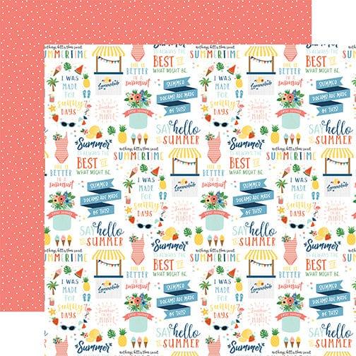 Summertime Collection Hello Summer 12 x 12 Double-Sided Scrapbook Paper by Echo Park Paper