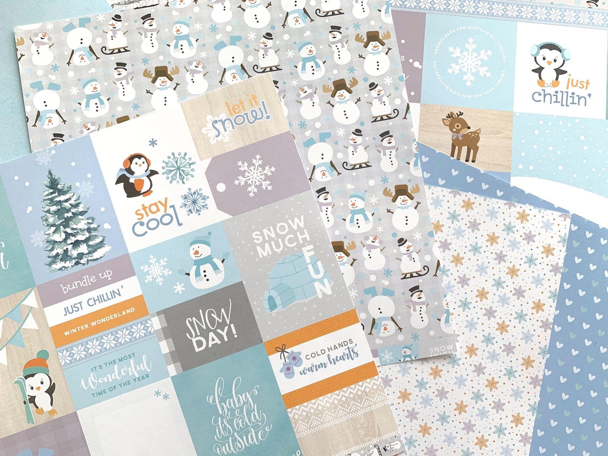 Snow Much Fun Collection Winter Love 12 x 12 Double-Sided Scrapbook Paper by Paper House Productions - Scrapbook Supply Companies