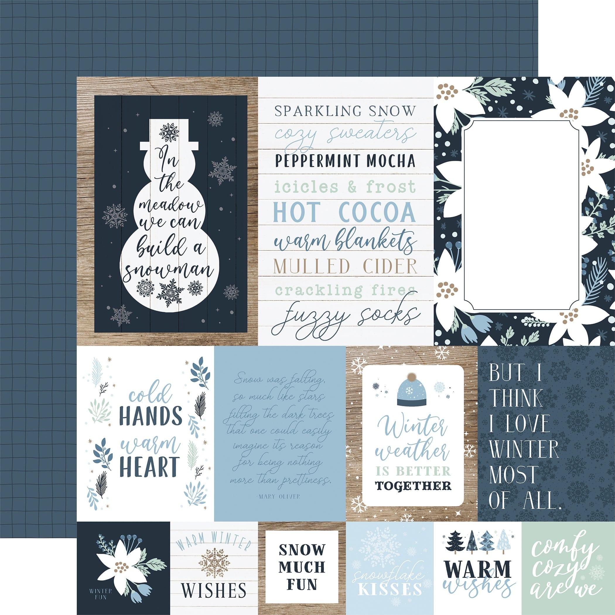 Winter Collection Multi Journaling Cards 12 x 12 Double-Sided Scrapbook Paper by Echo Park Paper