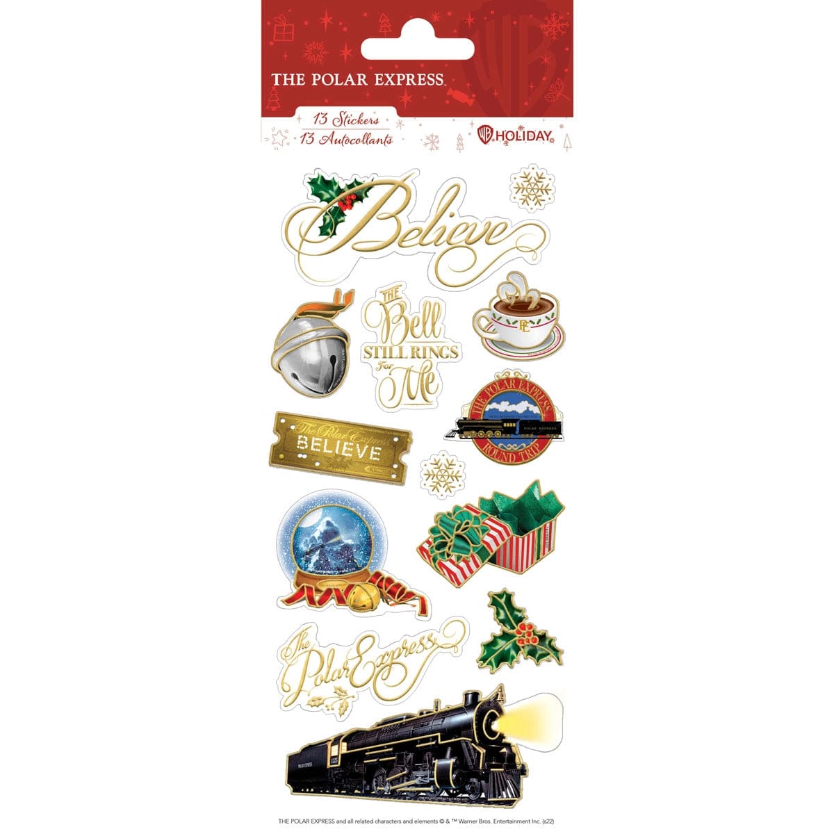 The Polar Express Collection 3x6 Enamel Scrapbook Sticker Sheet by Paper House Productions